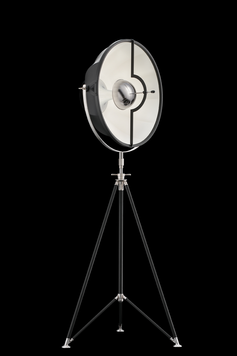 Fortuny Studio 63 floor tripod lamp black & white