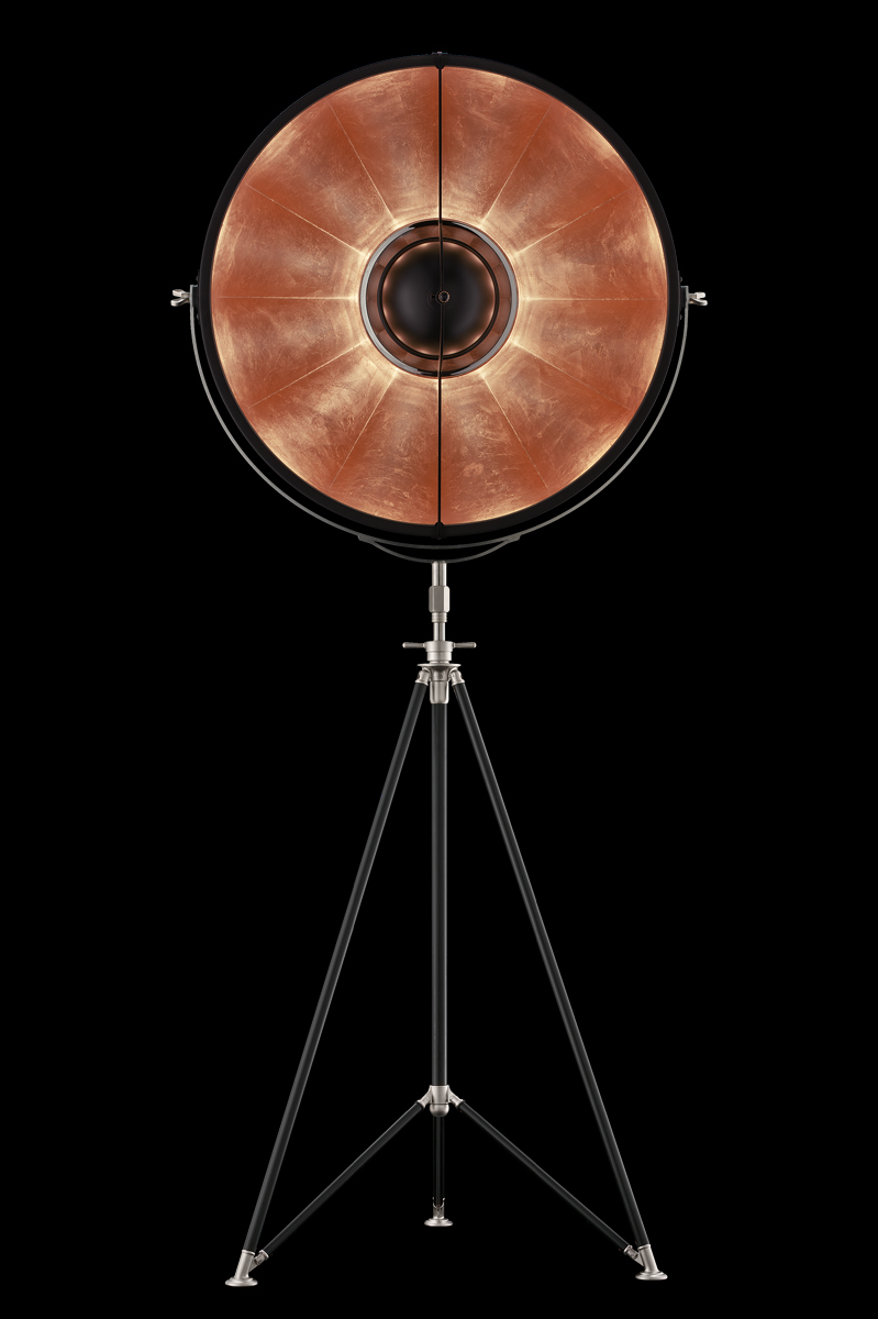 Fortuny Studio 76 floor tripod lamp black copper