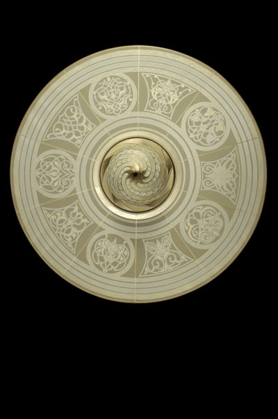 Fortuny Samarkanda Decò Seidenleuchte mit Scheibe Untersicht