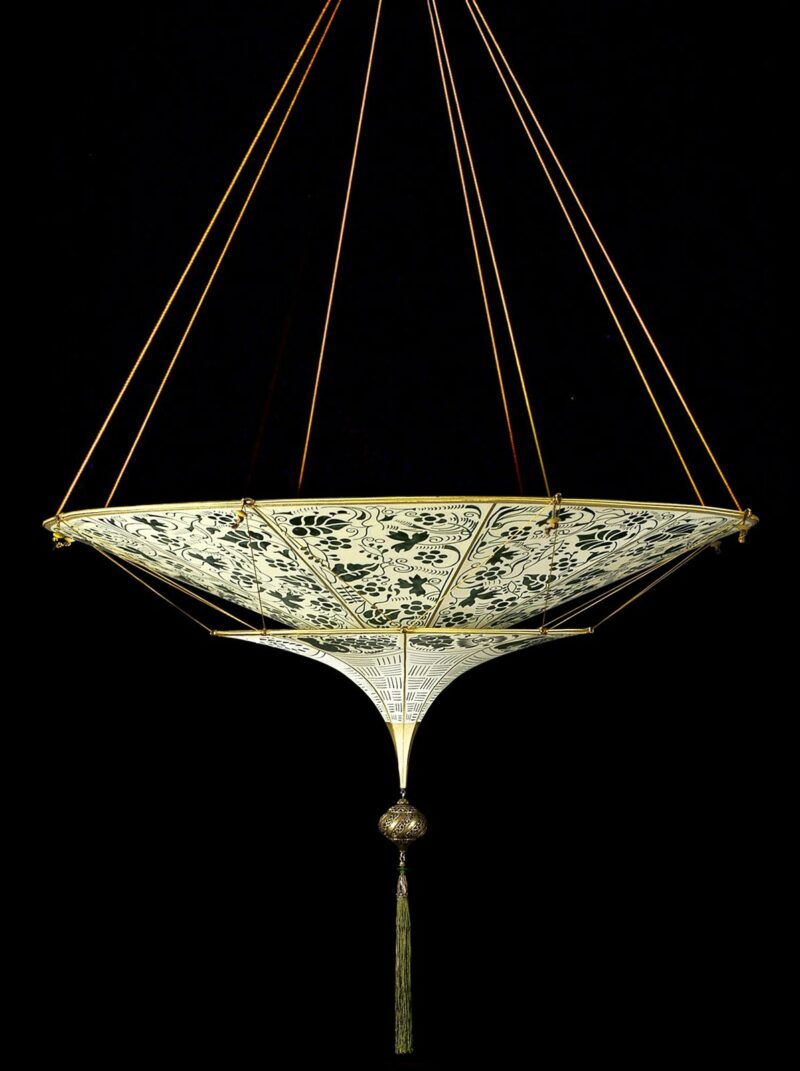 Fortuny Scheherazade 2 tiers floral green silk lamp