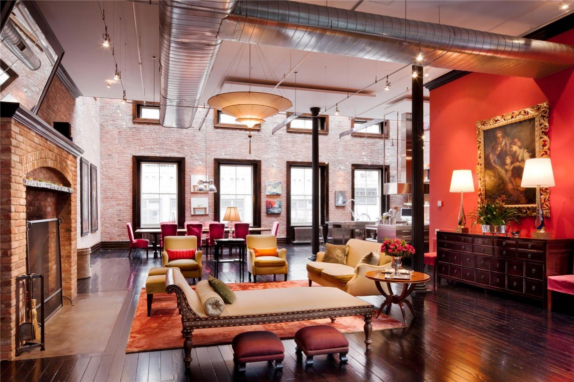 Loft Mansion in New York mit Fortuny leuchte