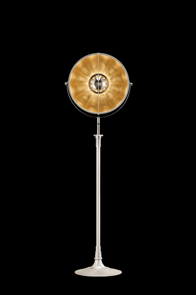 Fortuny Atelier 41 Stehleuchte aus Weiß und Blattgold