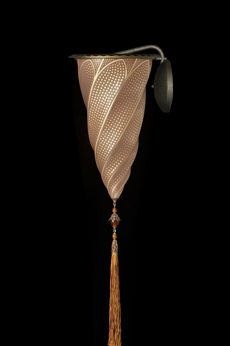 Fortuny Cesendello goldene Applizierte Mosaikglasleuchte