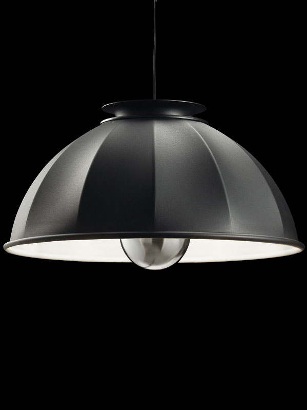 Fortuny Cupola 76 weiße und schwarze Hängeleuchte