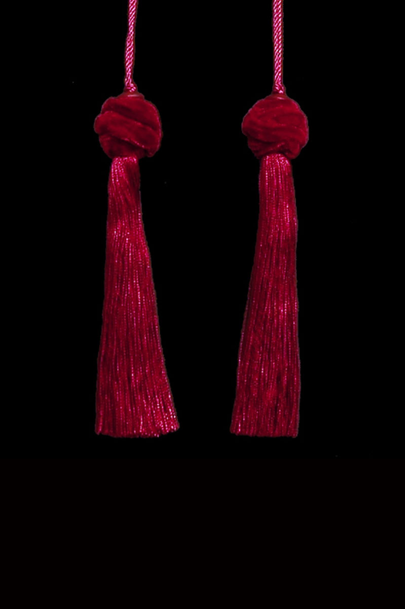 Venetia Studium Turbante couple of blood red key tassels