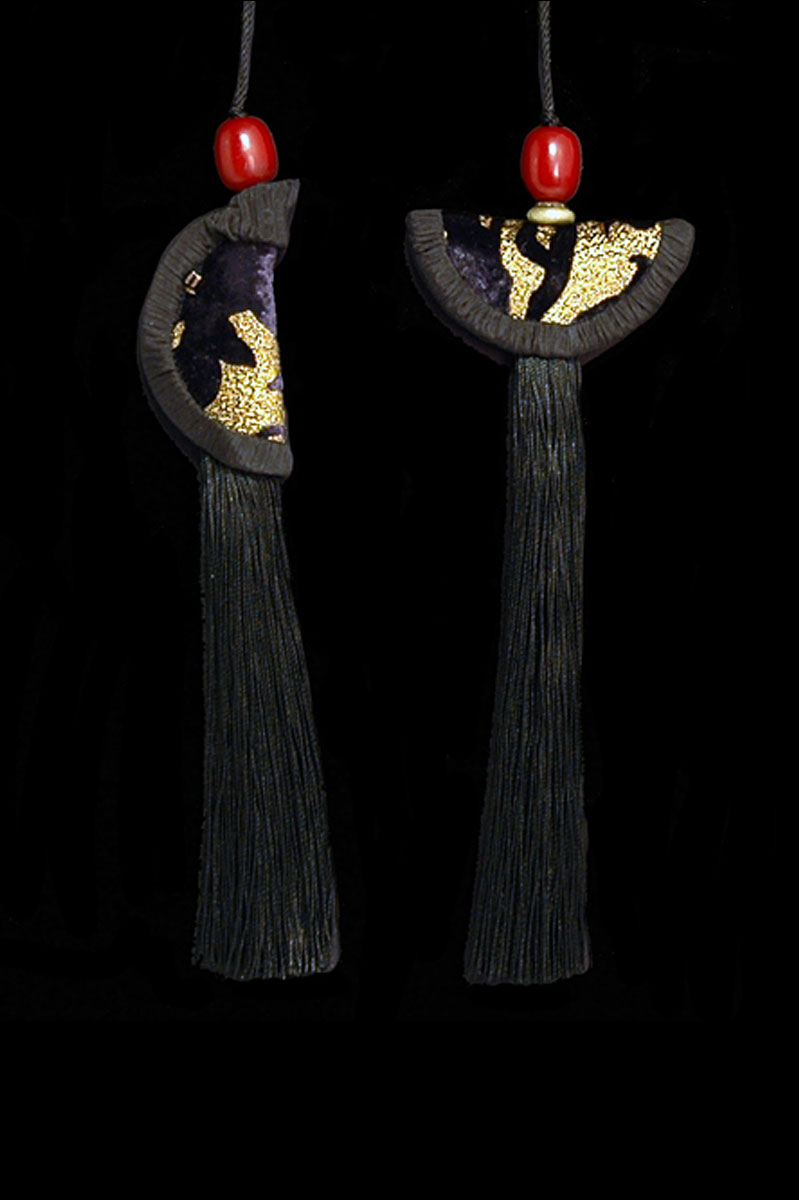 Venetia Studium couple of black  Geisha & Samurai key tassels