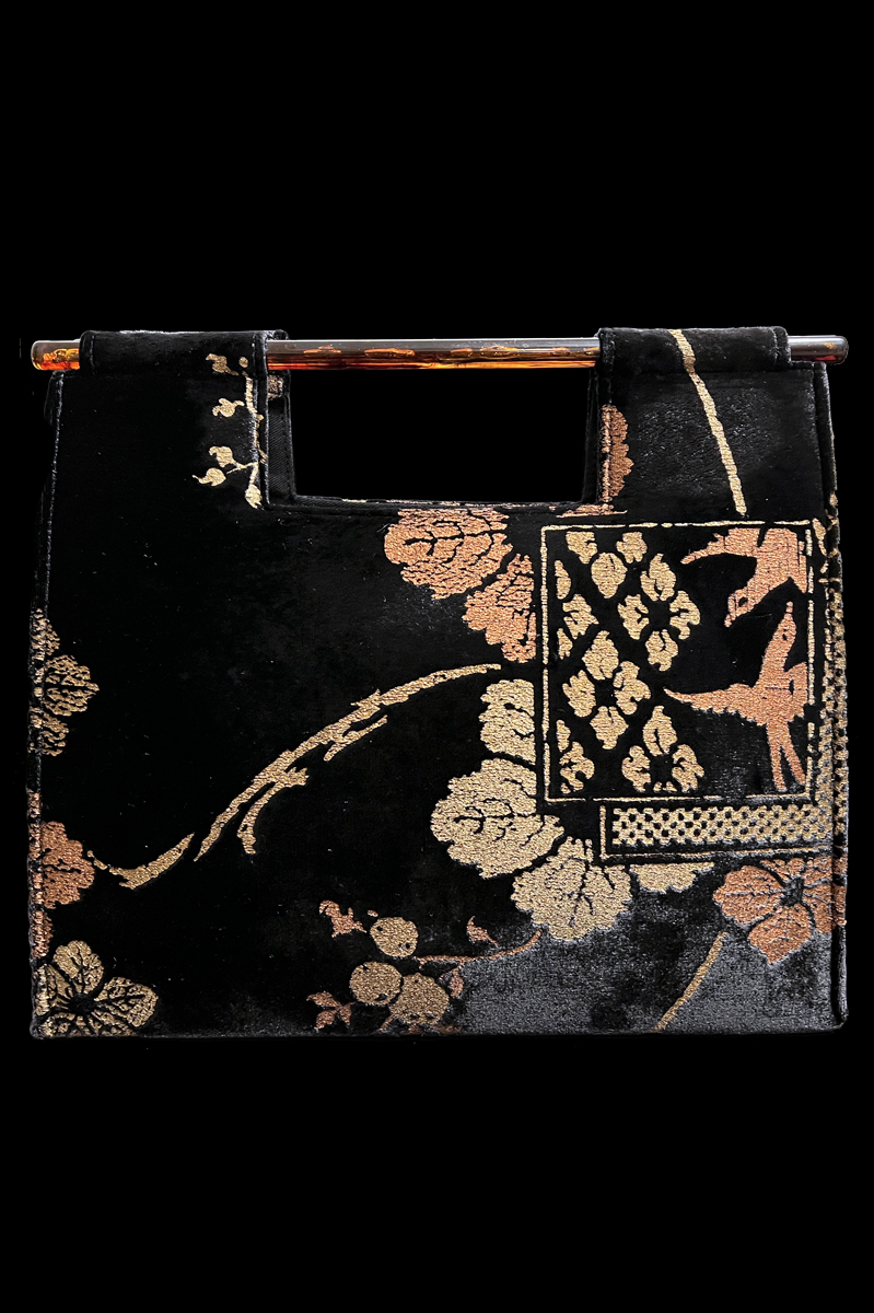 Fortuny Aiko black velvet bag