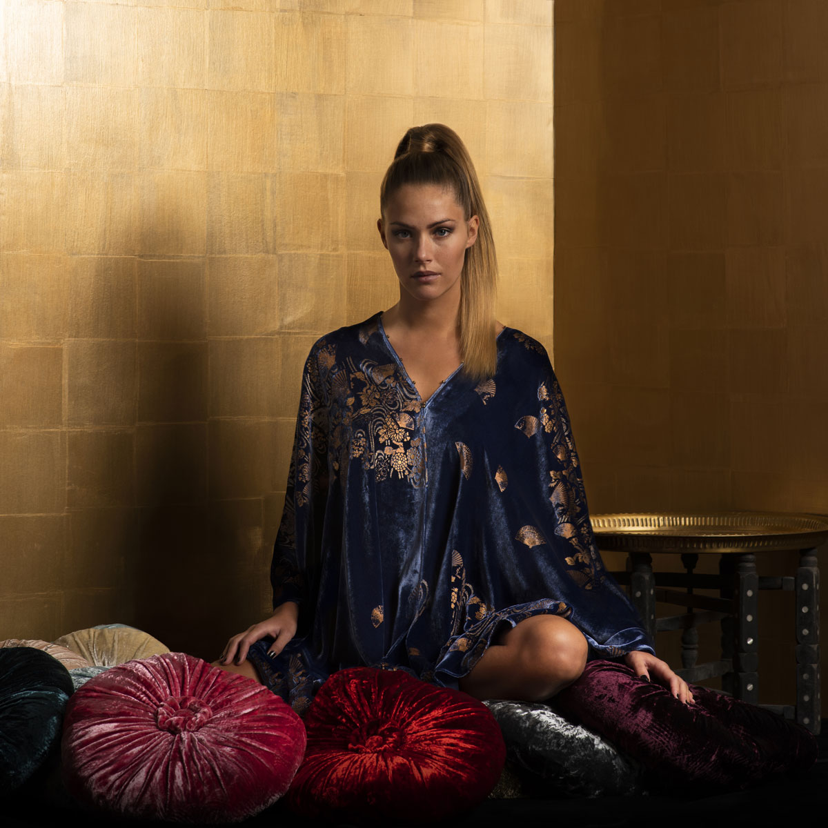 Fortuny printed velvet short evening coat