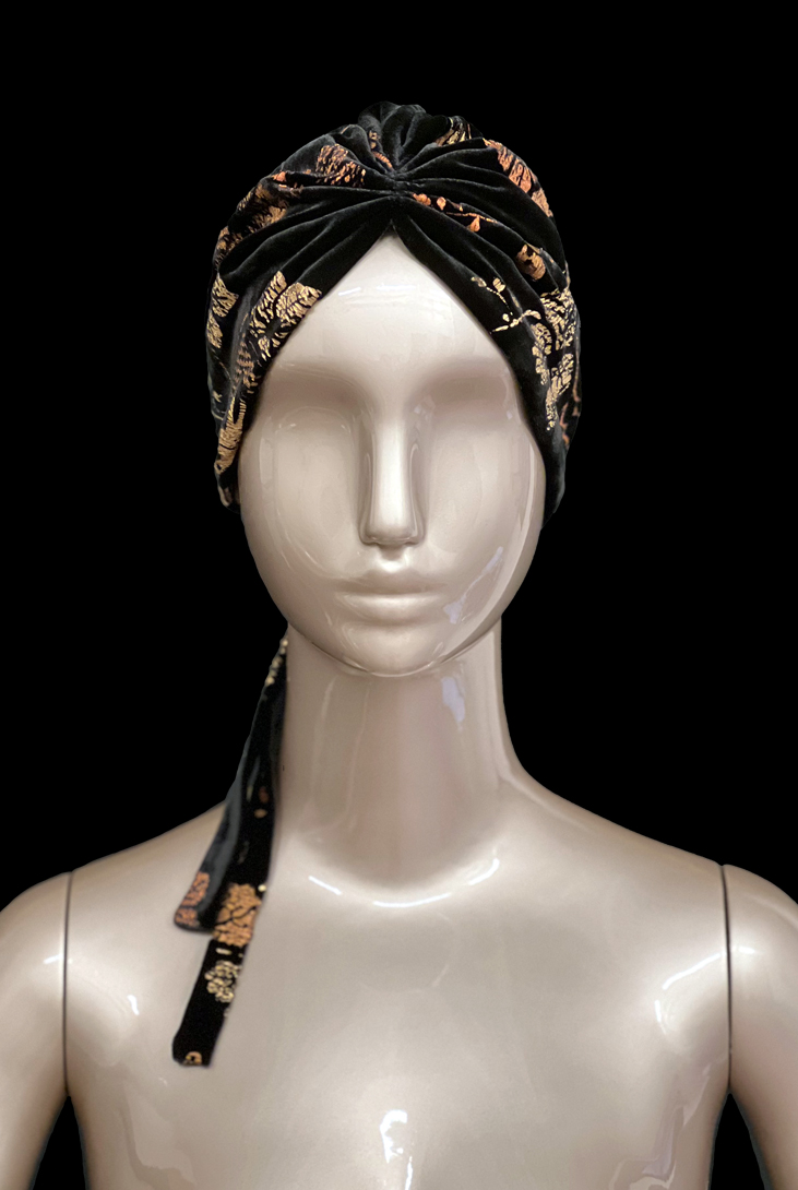 Fortuny printed velvet turban