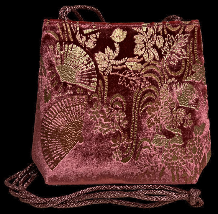 Fortuny Gioia hand printed velvet bag