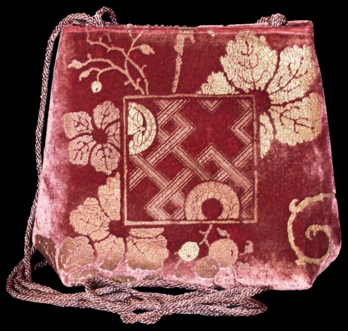 Fortuny Gioia hand printed velvet bag