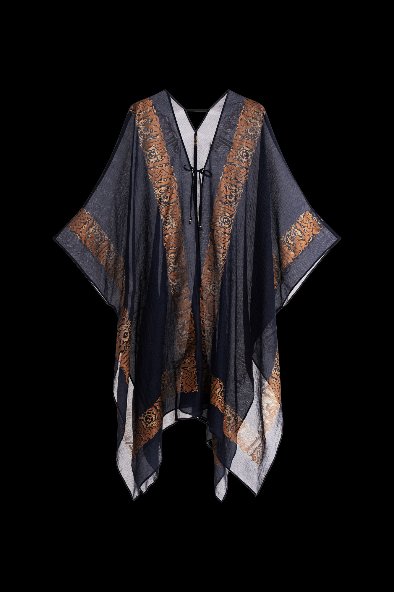Esther Abendmantel aus Crêpe Georgette | Arabo Marineblau