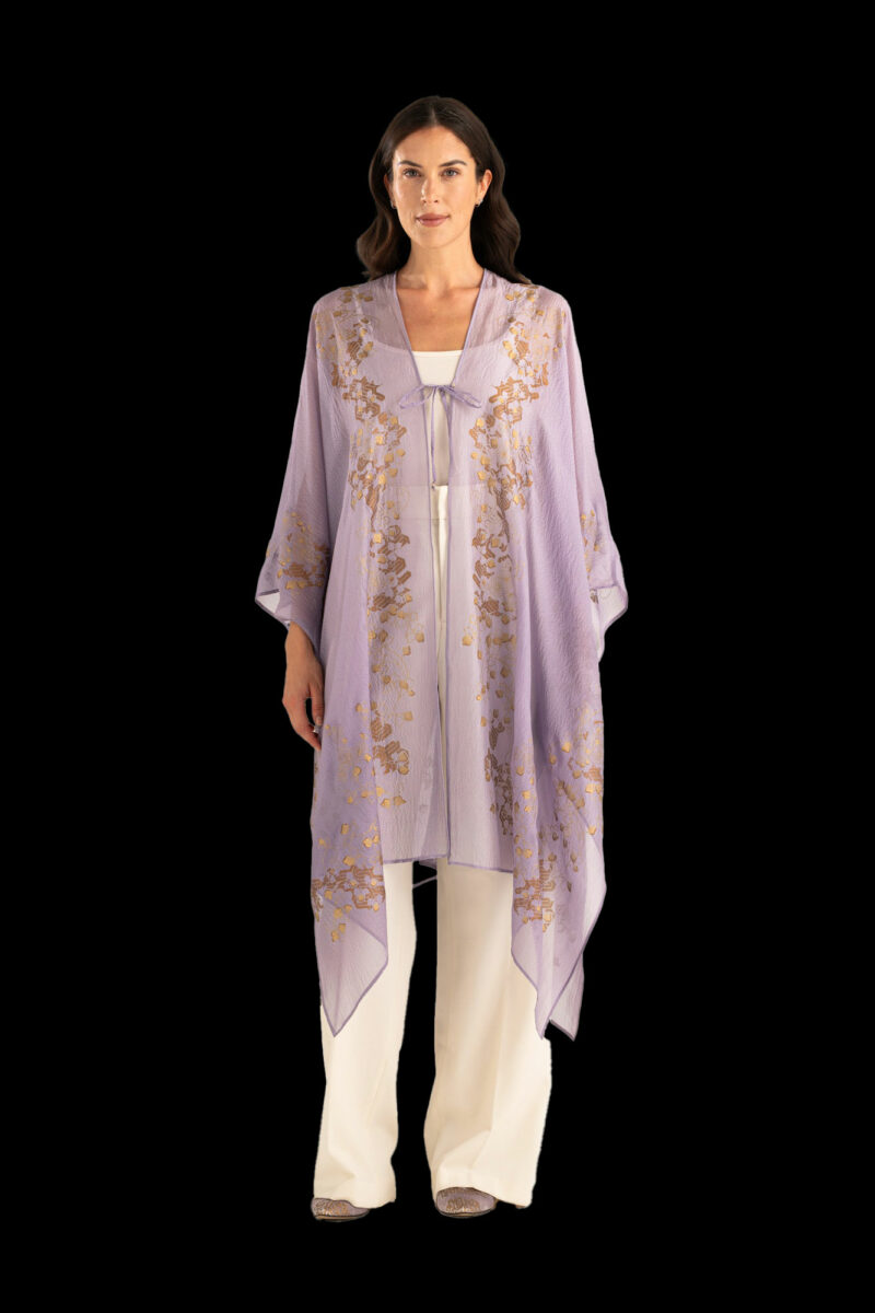 Esther Abendmantel aus Crêpe Georgette | Ramage Lavendel