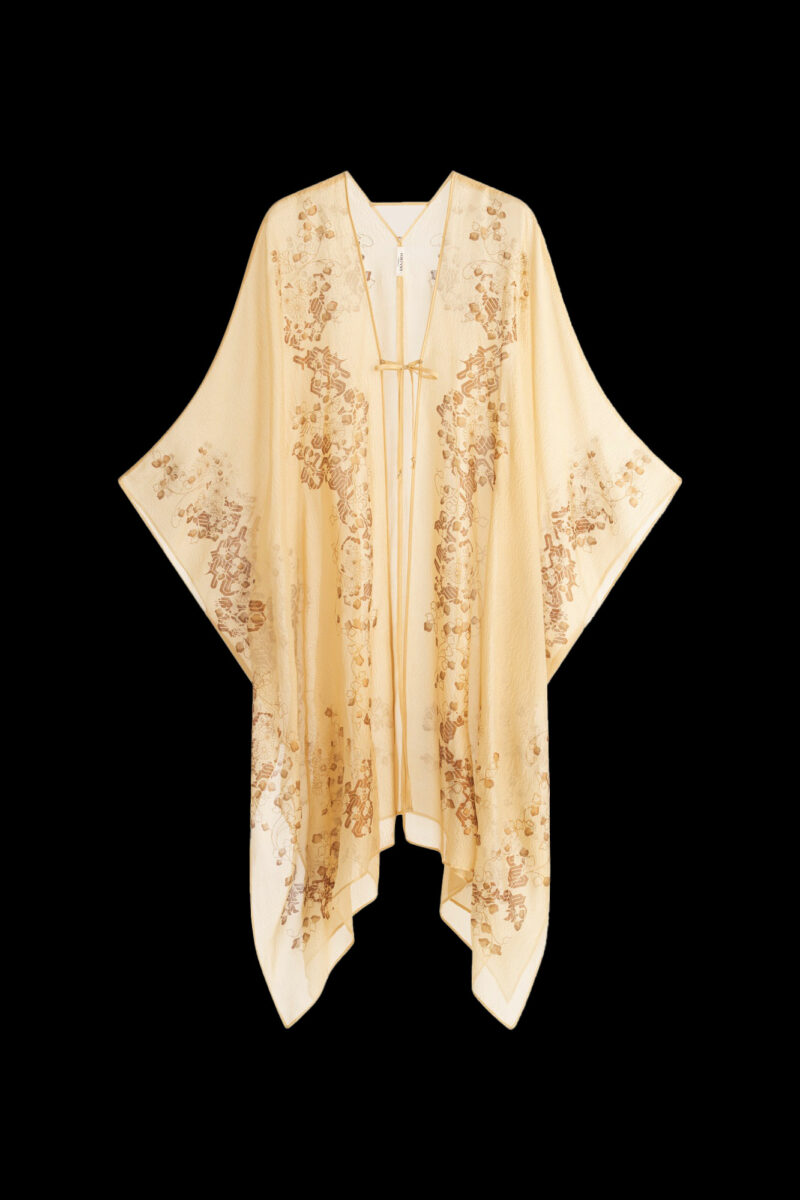 Esther Abendmantel aus Crêpe Georgette | Ramage Beige