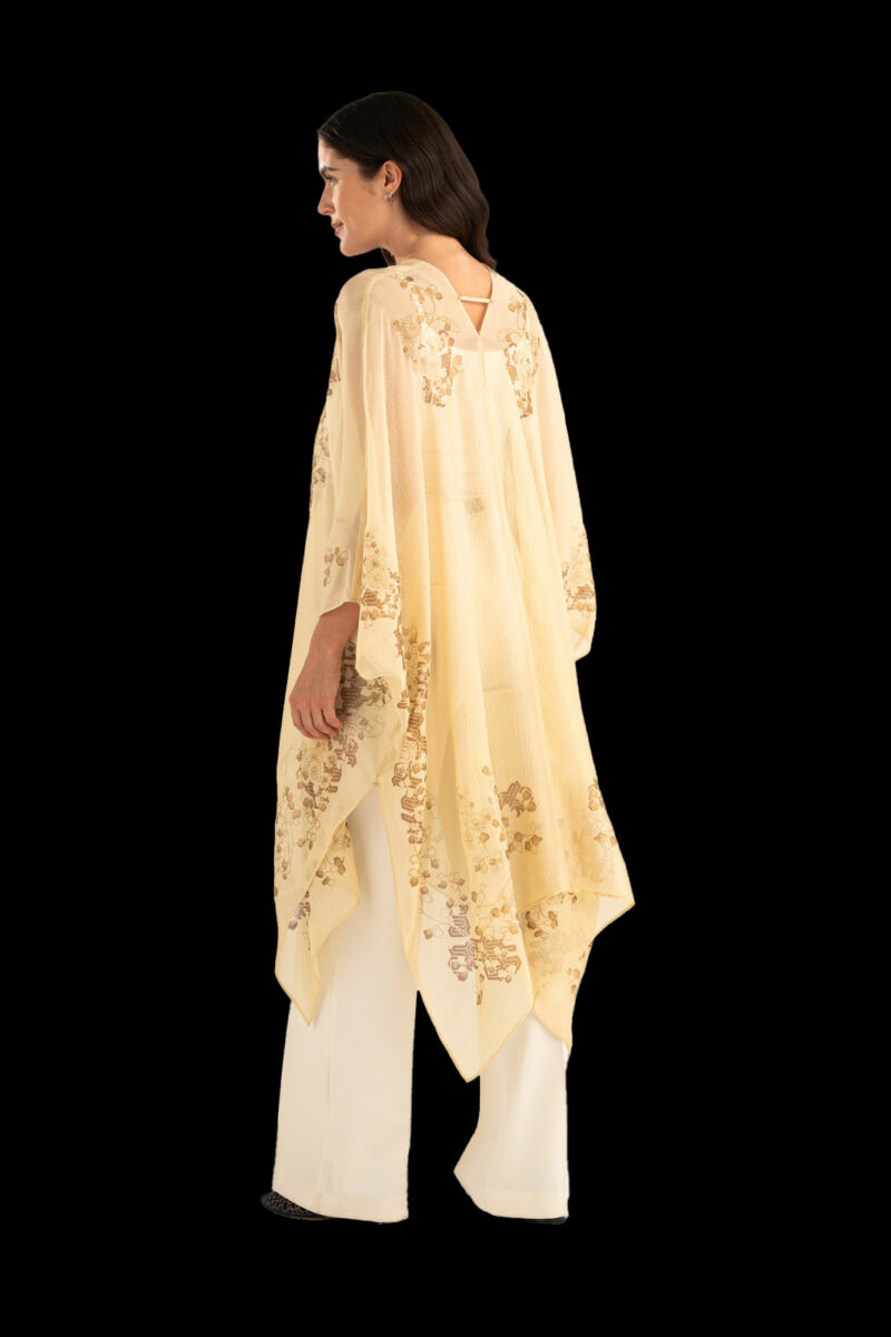 Esther Abendmantel aus Crêpe Georgette | Ramage Beige