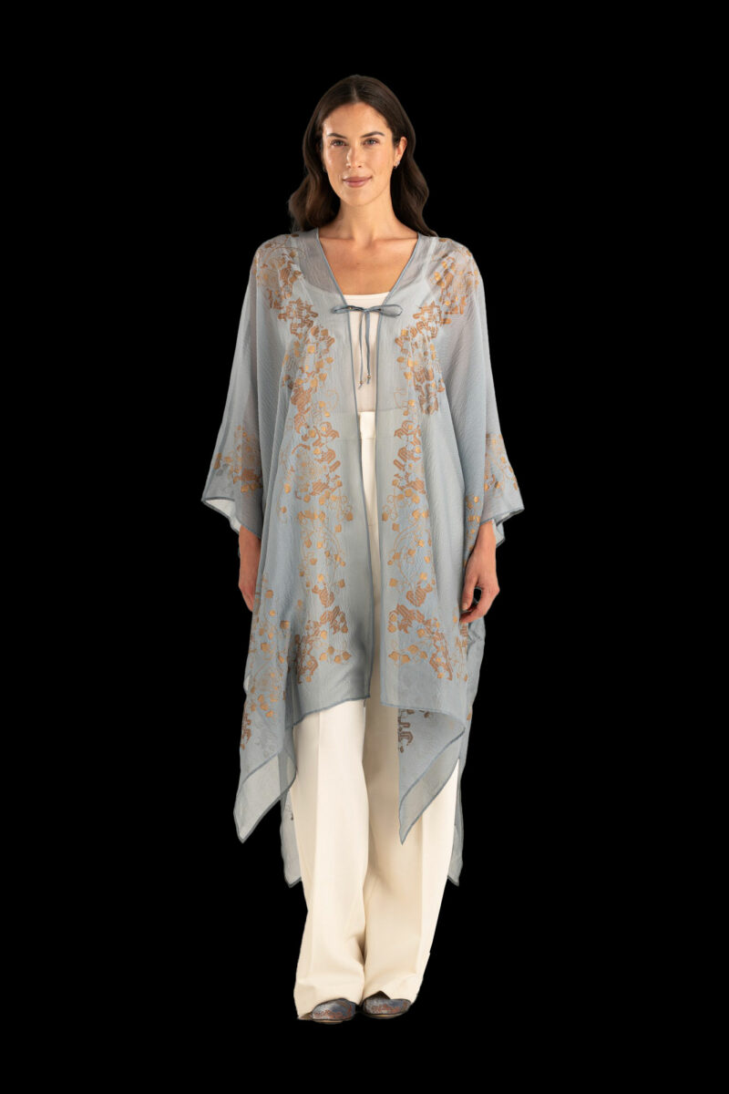 Esther Abendmantel aus Crêpe Georgette | Ramage Kandisblau