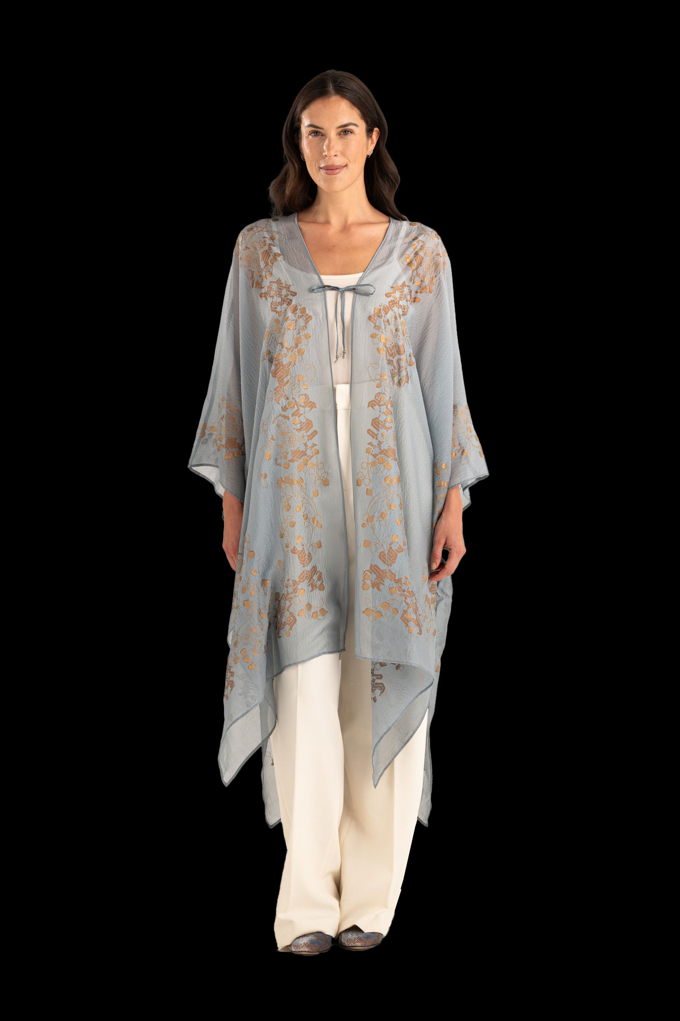 Esther Abendmantel aus Crêpe Georgette | Ramage Kandisblau