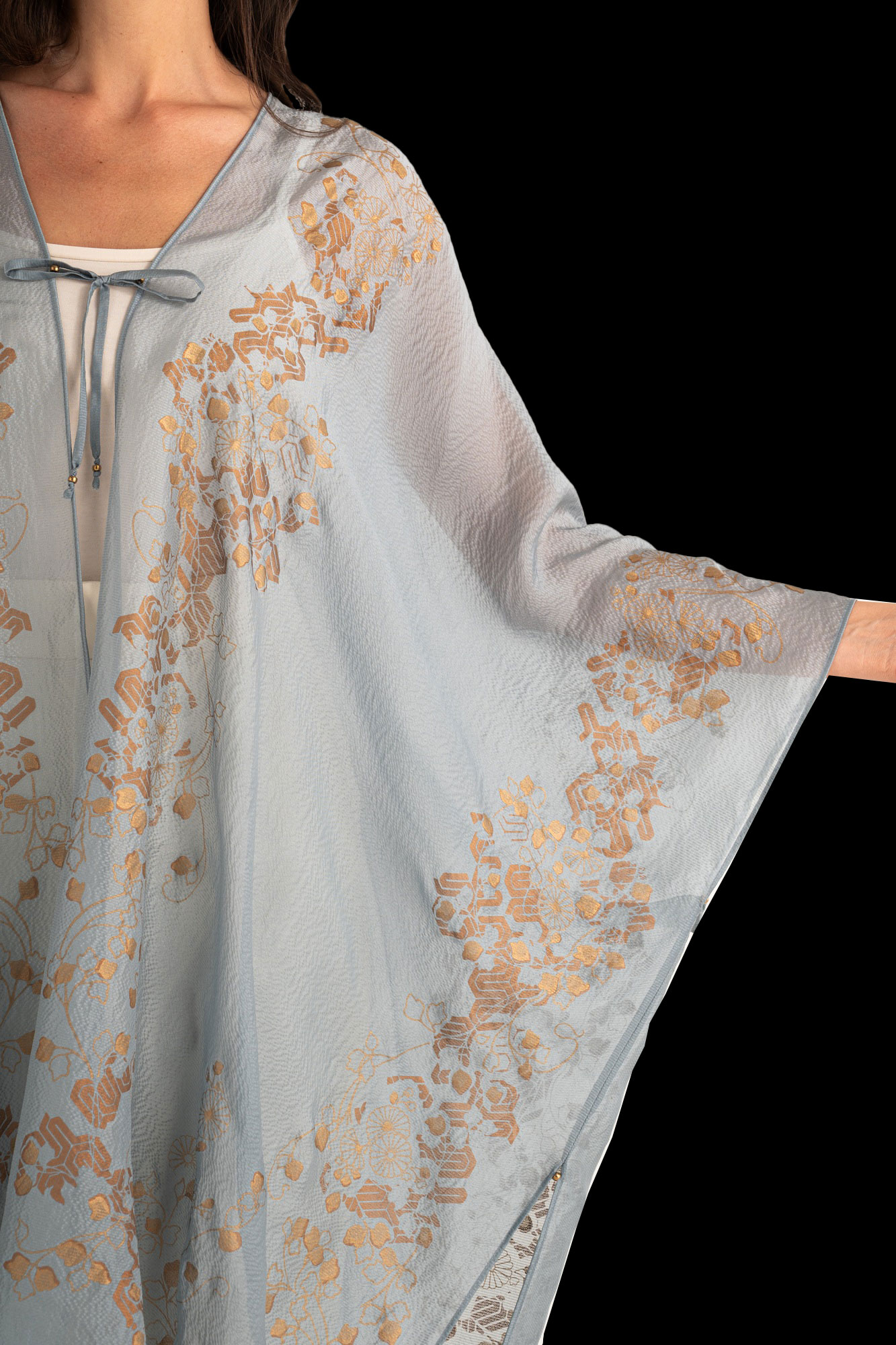 Esther Abendmantel aus Crêpe Georgette | Ramage Kandisblau