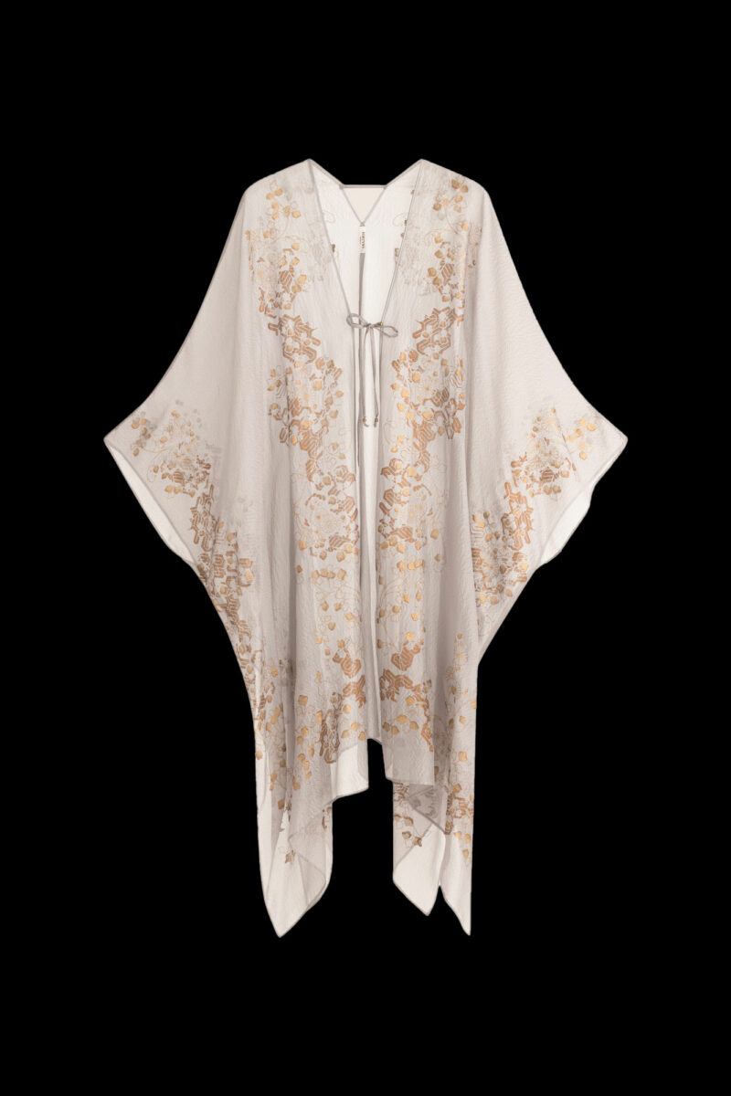 Esther Abendmantel aus Crêpe Georgette | Ramage Taupe