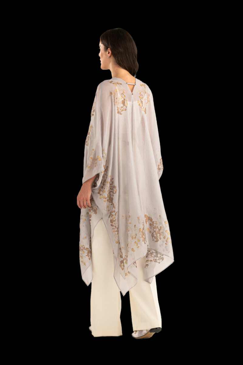 Esther Abendmantel aus Crêpe Georgette | Ramage Taupe