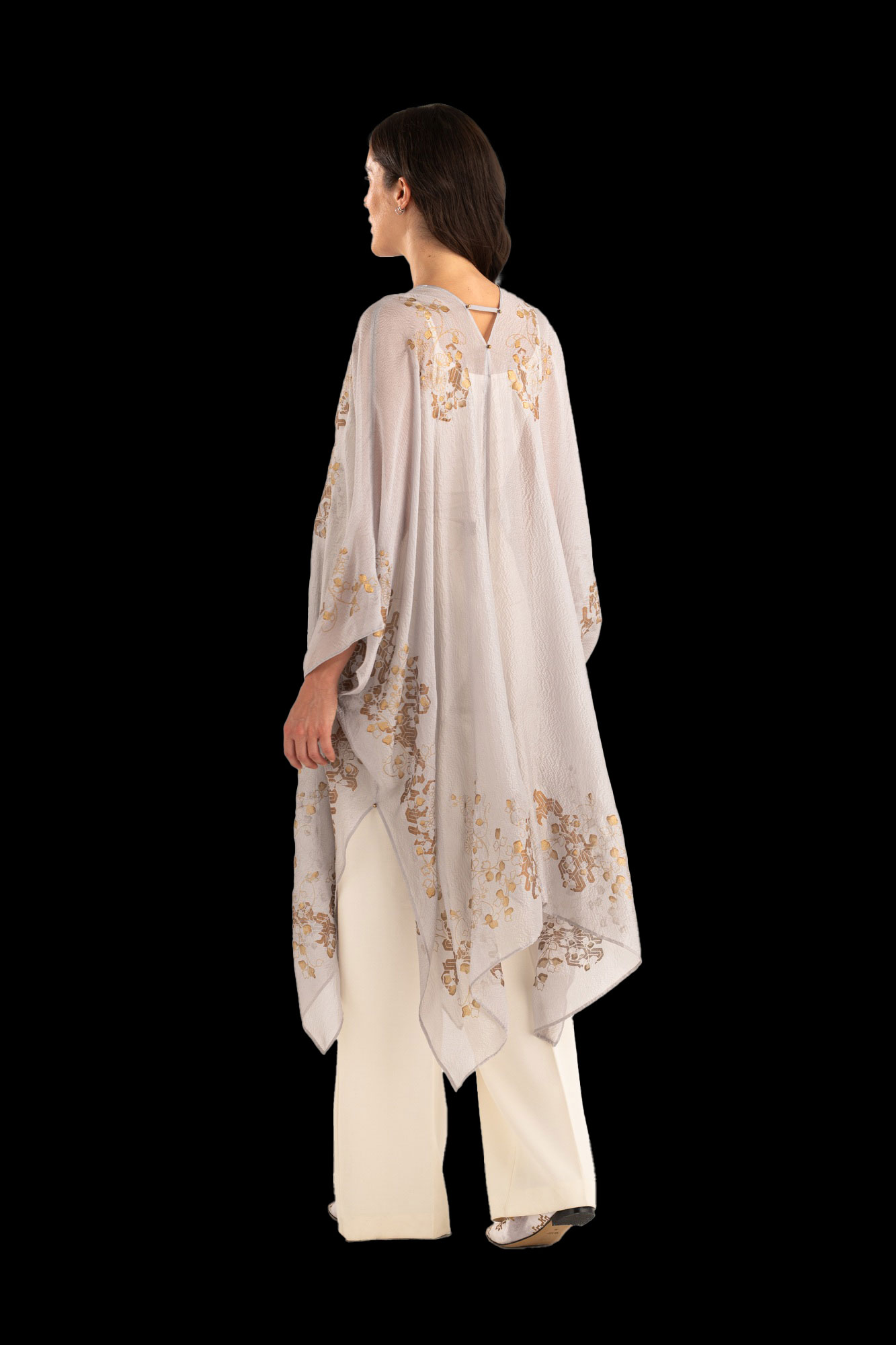 Esther Abendmantel aus Crêpe Georgette | Ramage Taupe