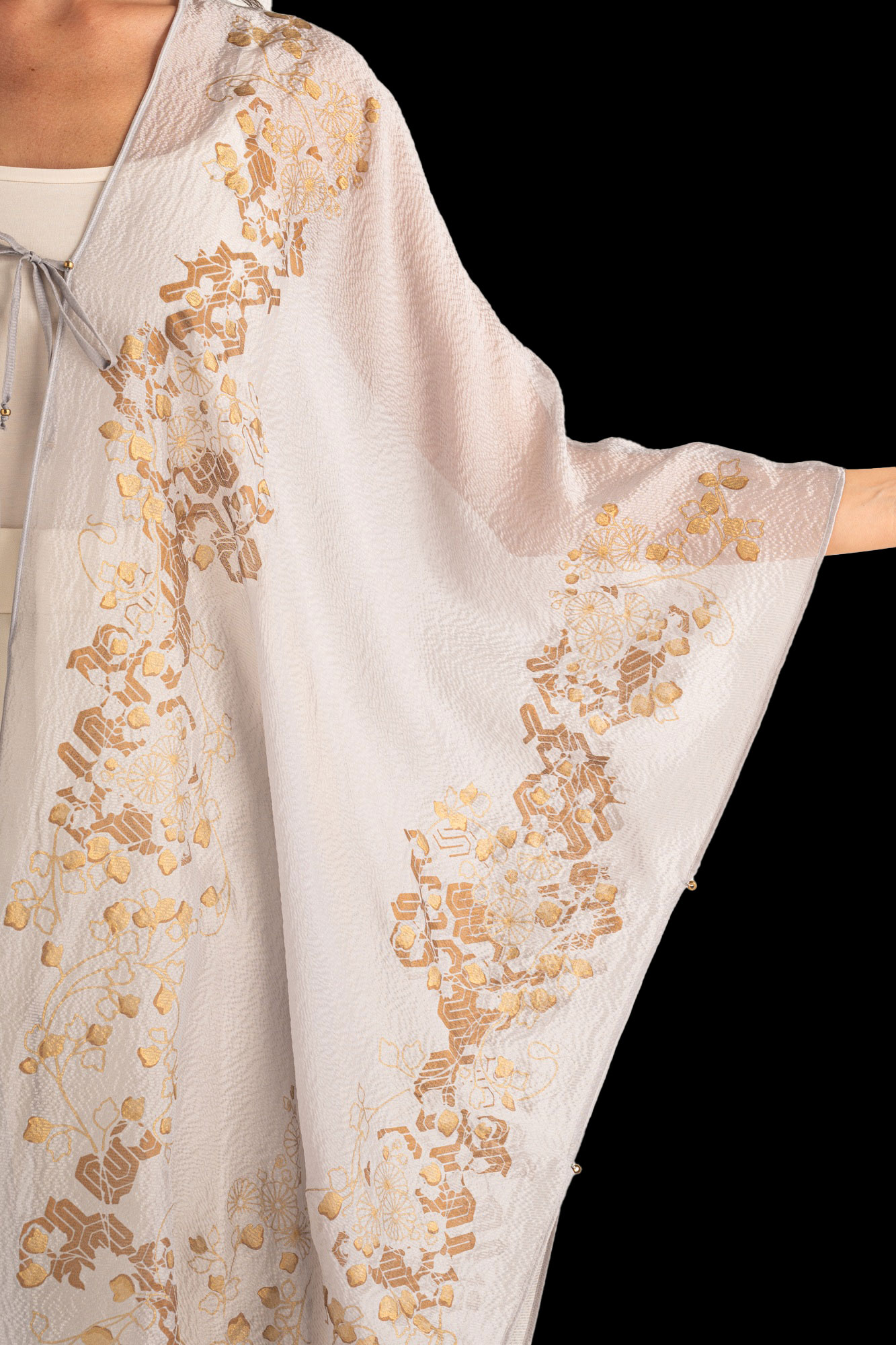 Esther Abendmantel aus Crêpe Georgette | Ramage Taupe