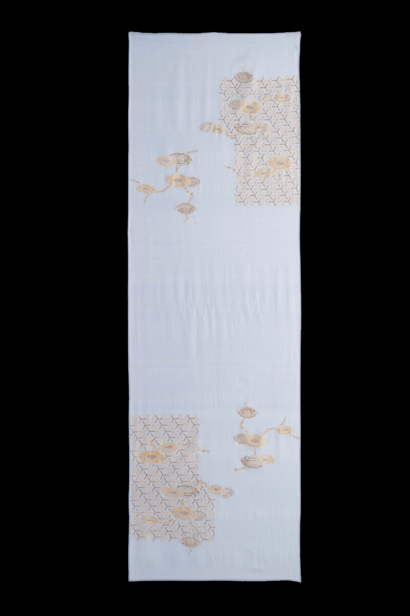 Schal aus Crêpe Georgette | Japan Immergrünblau