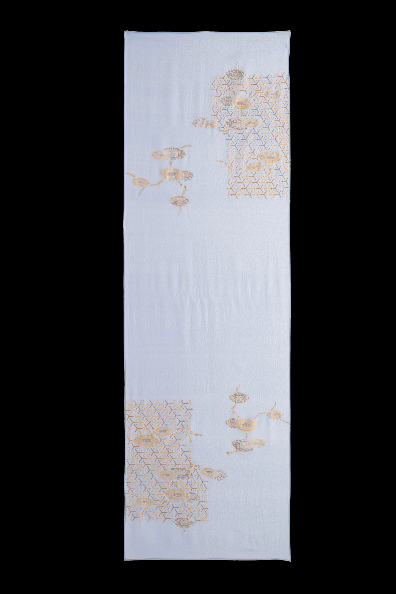 Schal aus Crêpe Georgette | Japan Immergrünblau