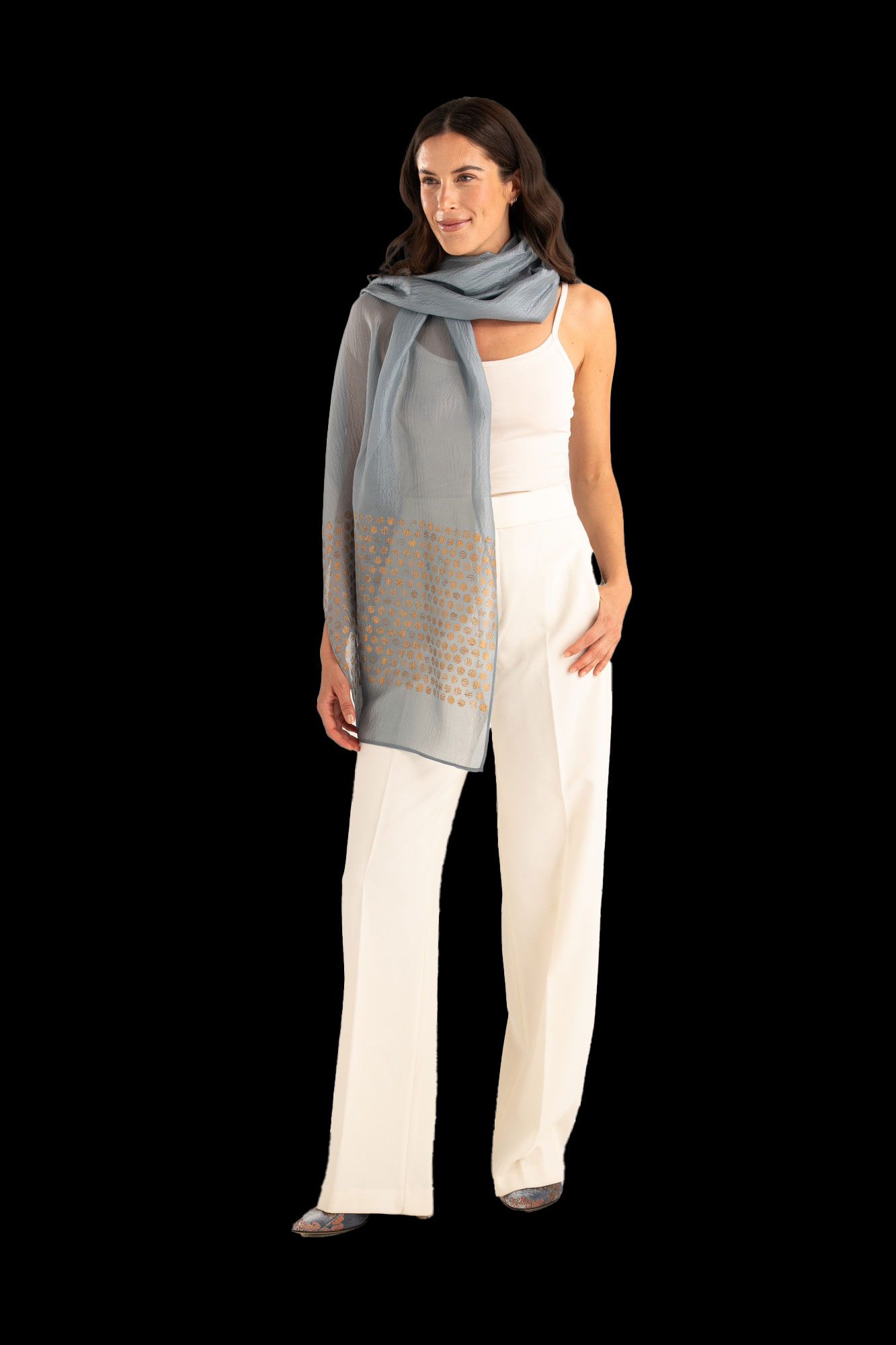 Schal aus Crêpe Georgette | Zecchino Kandisblau