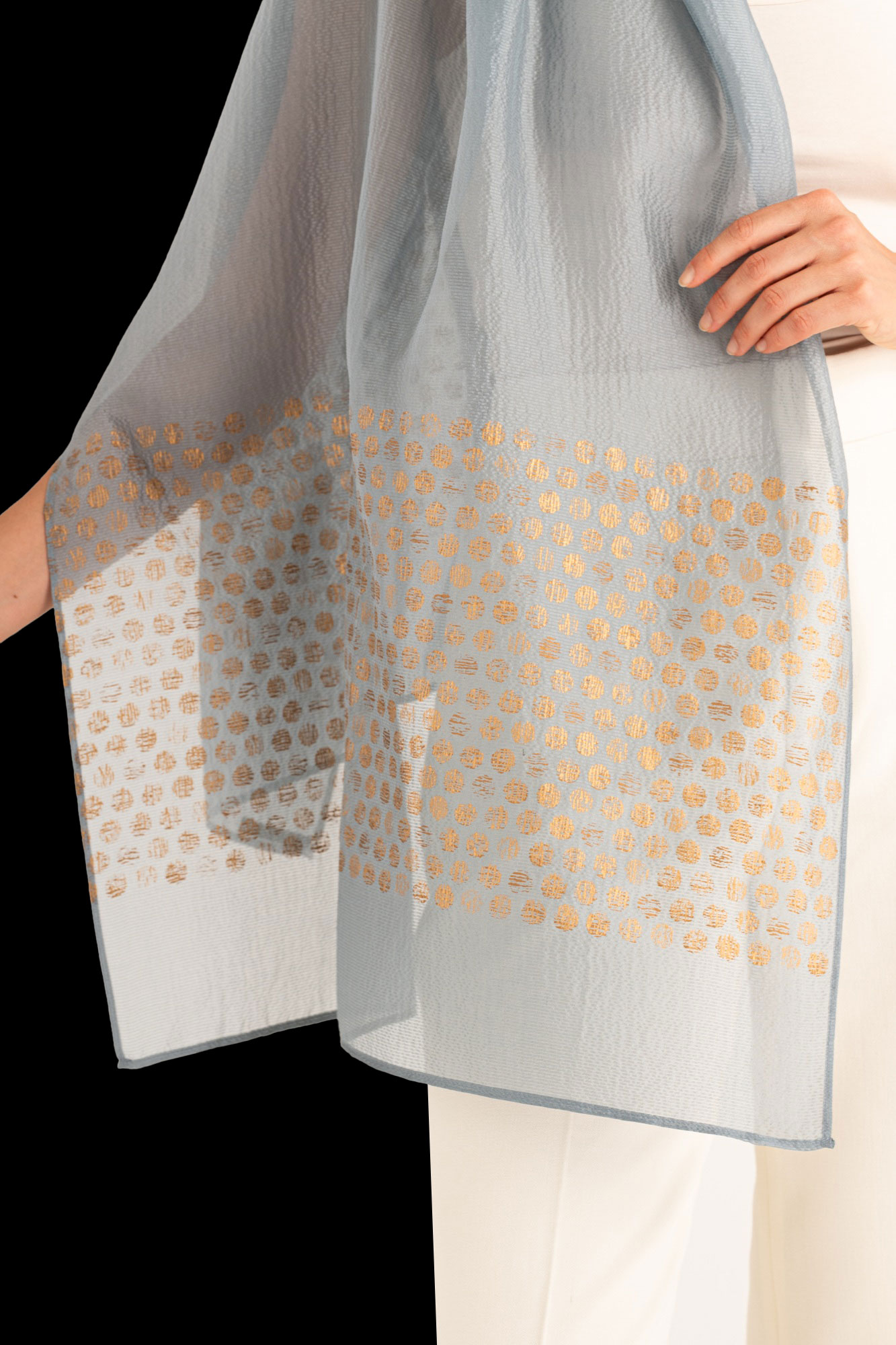 Schal aus Crêpe Georgette | Zecchino Kandisblau